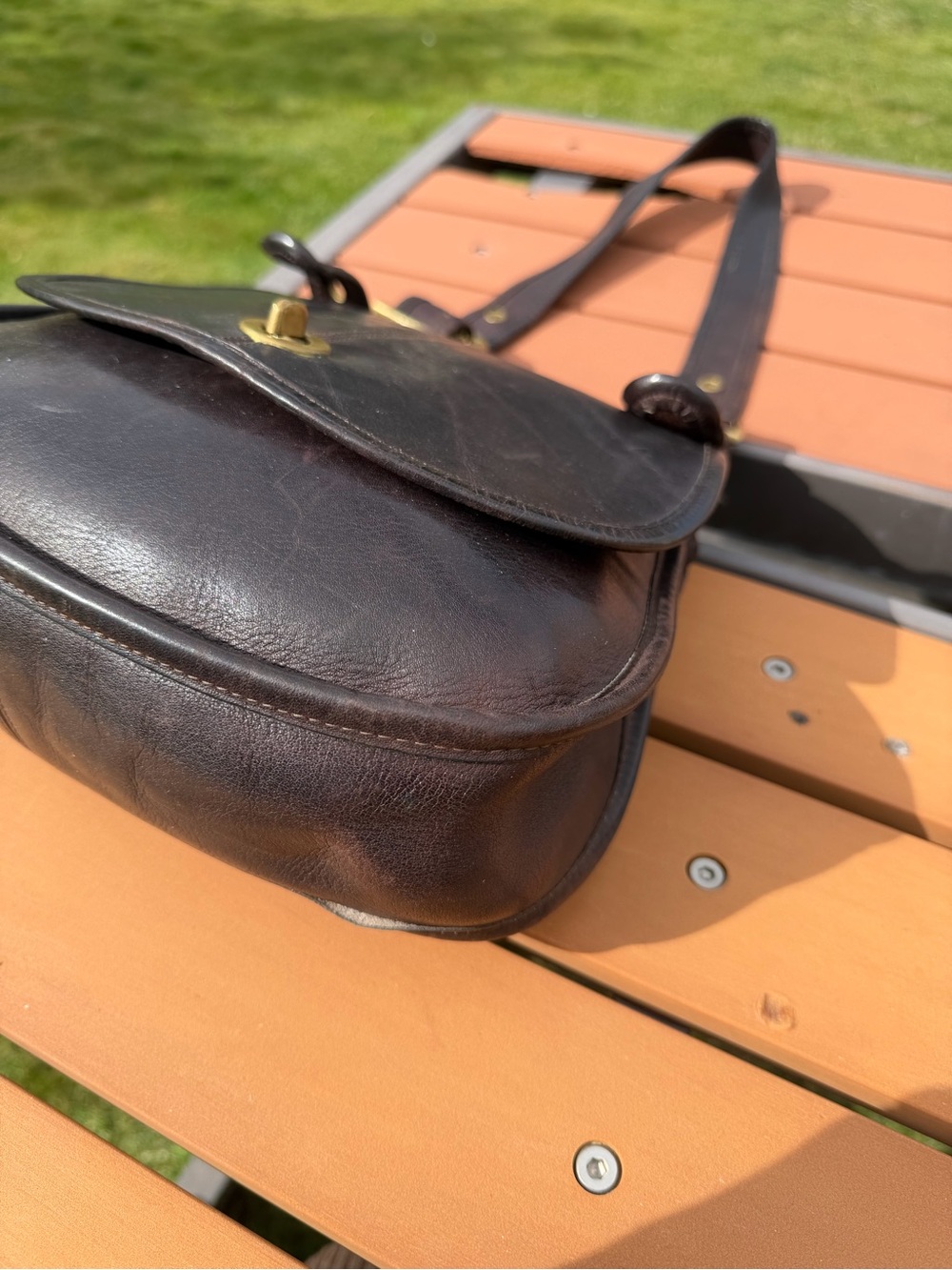 Vintage Coach Crescent 9235 Mocha Brown Pre-Creed 1970s NYC - Picture 14 of 16
